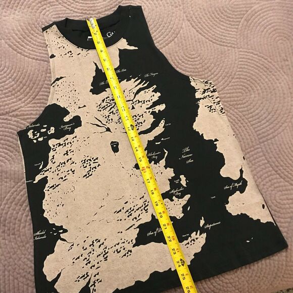 3/$20 Game Of Thrones NWT Junior Small Map Tank Top 100% Cotton Black Tan HBO - Picture 7 of 7